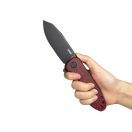 KUBEY Master Chief Red Black Damascus zsebkés - KU358A