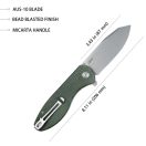 KUBEY Master Chief Green Micarta zsebkés - KU358I