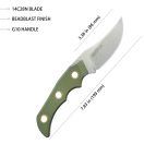 KUBEY Blade Hunter Clip Point Green Beadblast vadászkés
