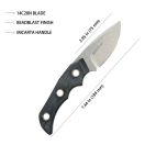 KUBEY Blade Hunter Drop Point Black Micarta Stonewash vadászkés