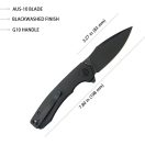 KUBEY Calyce Black G-10 zsebkés
