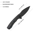 KUBEY Calyce Black G-10 zsebkés - KU901L