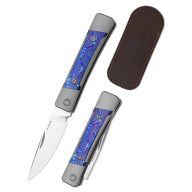 KIZER Little Grand M390 Titanium Damascus zsebkés - Ki2670A3