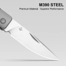 KIZER Little Grand M390 Titanium Damascus zsebkés - Ki2670A3