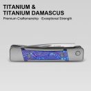 KIZER Little Grand M390 Titanium Damascus zsebkés - Ki2670A3