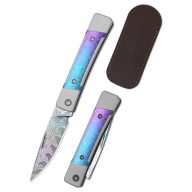   KIZER Little Grand Rainbow Damascus Crystallized Titanium zsebkés