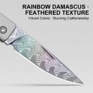 KIZER Little Grand Rainbow Damascus Crystallized Titanium zsebkés