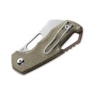 MKM KNIVES Isonzo Cleaver M390 Green Canvas Micarta zsebkés - MK-FX03M-3GC