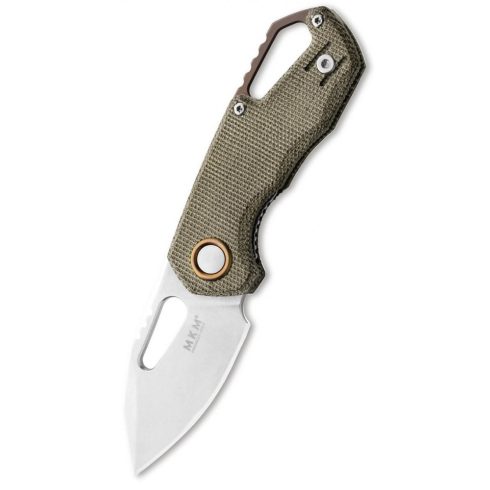 MKM KNIVES Isonzo Clip Point M390 Green Canvas Micarta zsebkés