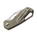MKM KNIVES Isonzo Clip Point M390 Green Canvas Micarta zsebkés - MK-FX03M-3NC