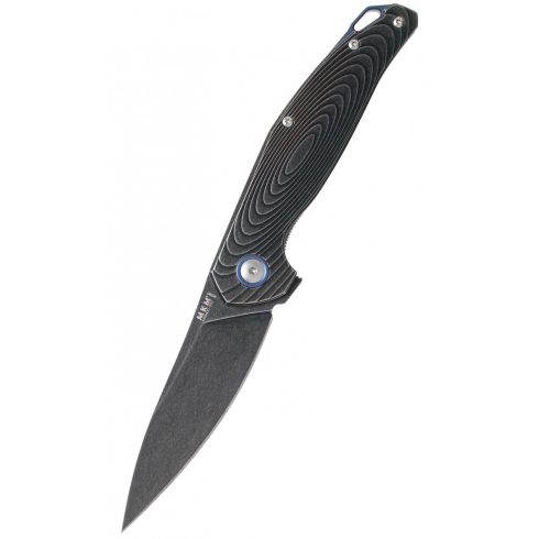 MKM KNIVES Goccia Stonewashed Titanium black zsebkés - MK-GC-TDSW