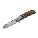 MKM KNIVES Clap Santos Wood Titanium Bolster zsebkés - MK-LS01-S