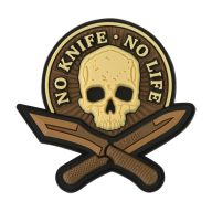 M-TAC No Knife No Life Coyote PVC Morale Patch felvarró