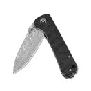 QSP KNIFE Hawk Damascus Carbon Fiber zsebkés - QS131-A