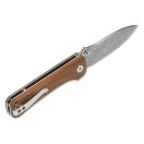 QSP KNIFE Hawk Damascus Wood zsebkés - QS131-B