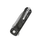 QSP KNIFE Hawk Damascus Carbon Fiber Aluminium Foil zsebkés - QS131-Q