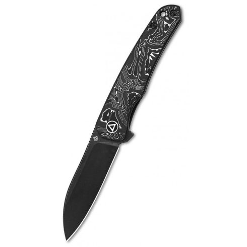 QSP KNIFE Otter Aluminium Foil Carbon Fiber Black Stonewash zsebkés - QS140-A2