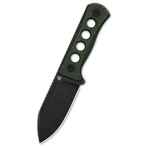 QSP KNIFE Canary Black Stonewashed Micarta Green nyakkés - QS141-C2