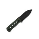 QSP KNIFE Canary Black Stonewashed Micarta Green nyakkés