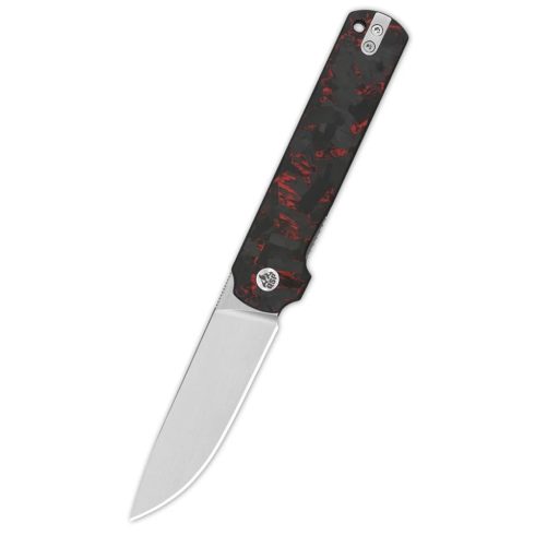 QSP KNIFE Lark Red Shredded Carbon Fiber zsebkés