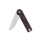 QSP KNIFE Lark Red Shredded Carbon Fiber zsebkés - QS144-D