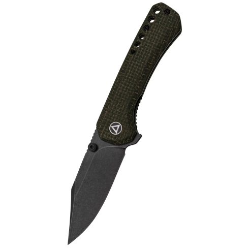 QSP KNIFE Kestrel Micarta Black Stonewash zsebkés - QS145-A2