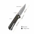 QSP KNIFE Grebe Dark Brown Micarta zsebkés