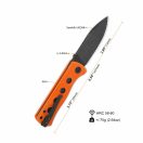 QSP KNIFE Canary Folder Orange G-10 Black Stonewashed zsebkés