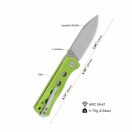 QSP KNIFE Canary Folder Neon Green G-10 zsebkés - QS150-C1