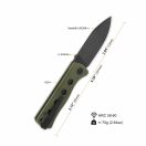 QSP KNIFE Canary Folder Olive G-10 Black Stonewashed zsebkés - QS150-B2