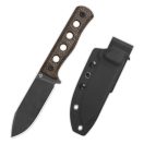 QSP KNIFE Canary Fixed Blade Dark Brown Micarta fixpengés  