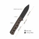 QSP KNIFE Canary Fixed Blade Dark Brown Micarta fixpengés - QS155-A2