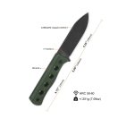 QSP KNIFE Canary Fixed Blade Olive G-10 Black Stonewashed fixpengés -  QS155-C2