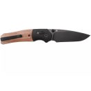 QSP KNIFE Vault Black STW Tan Micarta zsebkés - QS157-C2