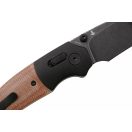 QSP KNIFE Vault Black STW Tan Micarta zsebkés - QS157-C2