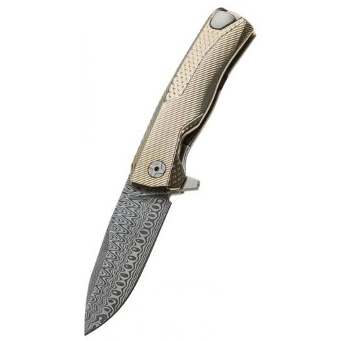 LIONSTEEL Rok Damascus Gold zsebkés - ROK_DD_GL