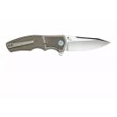 REATE Mini Crossroads Green Micarta zsebkés - RTE107