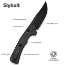 SENCUT Slybolt Green Micarta Black Blade zsebkés - S25001A-1