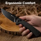 SENCUT Slybolt Green Micarta Black Blade zsebkés - S25001A-1