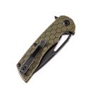 KANSEPT KNIVES Kryo Olive Soccer Pattern G-10 Black Blade zsebkés - T1001A6
