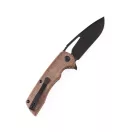 KANSEPT KNIVES Kryo Black Stonewashed Brown Micarta zsebkés - T1001B1