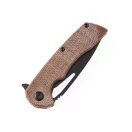 KANSEPT KNIVES Kryo Black Stonewashed Brown Micarta zsebkés - T1001B1