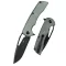 KANSEPT KNIVES Kryo Black Stonewashed Green Micarta zsebkés - T1001M2