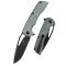 KANSEPT KNIVES Kryo Black Stonewashed Green Micarta zsebkés