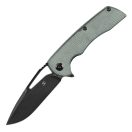 KANSEPT KNIVES Kryo Black Stonewashed Green Micarta zsebkés