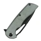 KANSEPT KNIVES Kryo Black Stonewashed Green Micarta zsebkés - T1001M2