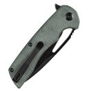 KANSEPT KNIVES Kryo Black Stonewashed Green Micarta zsebkés