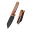 KANSEPT KNIVES Bulldozer Black TiCN Brown Micarta zsebkés