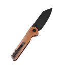KANSEPT KNIVES Bulldozer Black TiCN Brown Micarta zsebkés