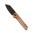 KANSEPT KNIVES Bulldozer Black TiCN Brown Micarta zsebkés - T1028A1